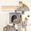 Cat Tree, 192 Cm Large Multi-Level Cat Tower for Indoor Kittens with 8 Scratching Posts, 3 Plush Beds, 2 Hammocks