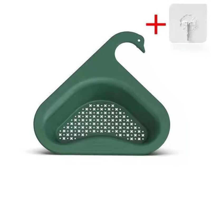 

Сливная корзина «Лебедь», разделительный крючок для влажной и сухой мойки, кухонная корзина с фильтром для мусора, подвесная корзина для мойки, сливная стойка для овощей, корзина для чистки фруктов 26.24*8cm зелёный