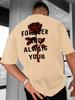 Unisexs Forever And Always Your Red Rose Graphic Tee Oversized Cotton Streetwear Tshirt