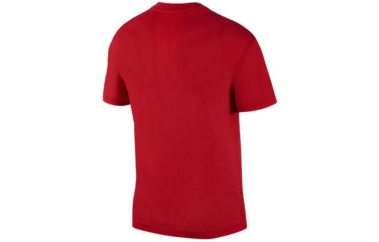Jordan T Shirts Men's Red Crew Neck Moderate Straight Fit AV0117-657