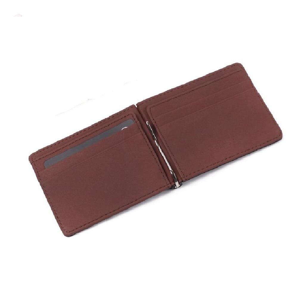 Fashion Simple Men's Leather Money Clips Wallet Multifunctional Thin Man Card Purses Women Metal Clamp For Money Cash Holder