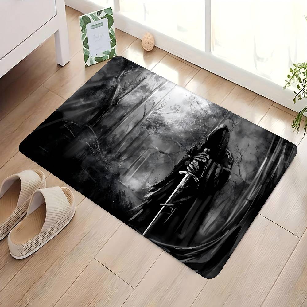 D-Dark Grim Reaper Anime Entrance Door Mat Nordic Style Home Doormat Bathroom-Toilet Mats Bedroom Hotel Decor Mat