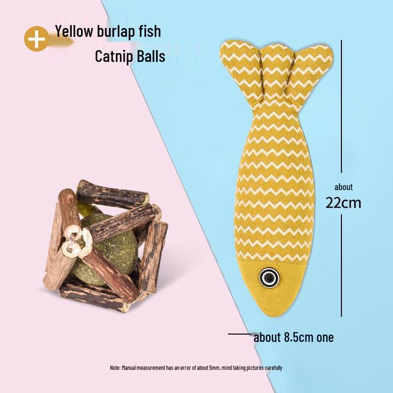 Kitten Burlap Fish Teaser Toy
