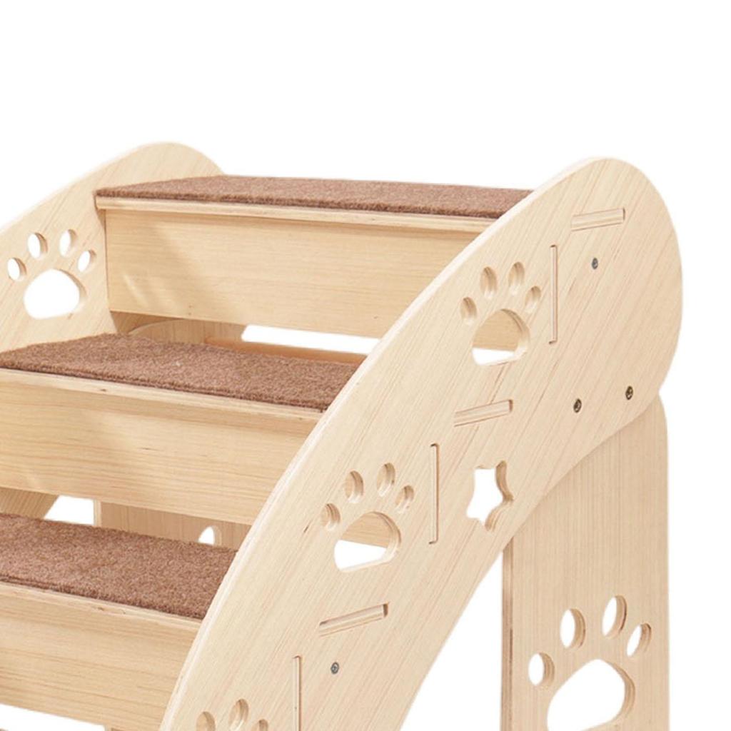 Wooden Pet Stairs Non Slip Ladder Dog Steps Indoor Sturdy Ramp Multifunctional Bed Climbing for Small Dogs Cats