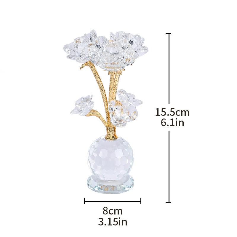 Mother's Day Lotus Nordic Light Luxury Living Room Decorations Creative Birthday Gifts Crystal Glass