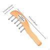Wooden Massage Comb with Metal Pins Handheld Acupressure Stainless