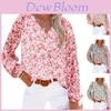 Girl V Neck Chiffon Top With Lantern Sleeves And Floral Print For Spring Fashion
