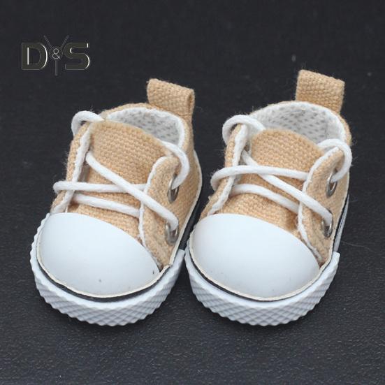 1 Pair Doll Shoes Mini Lace-Up Canvas Sneakers for 17cm Dolls Fingerboard Mini Finger Shoes Toy Accessory Realistic Design Creative Gift