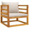 Vidaxl 7-Cz. Garden Lounge Set, Light Grey Cushions, Wood