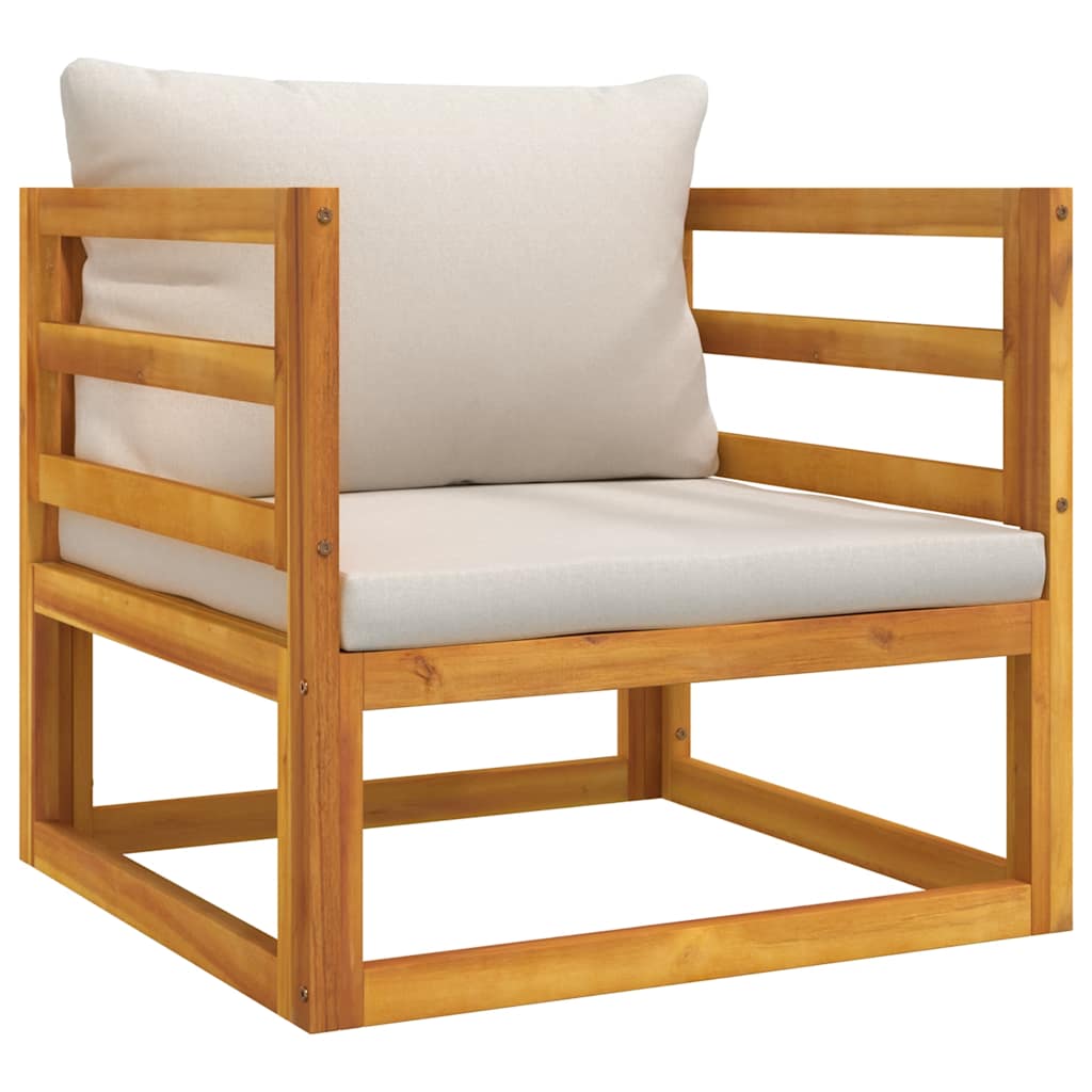 Vidaxl 7-Cz. Garden Lounge Set, Light Grey Cushions, Wood