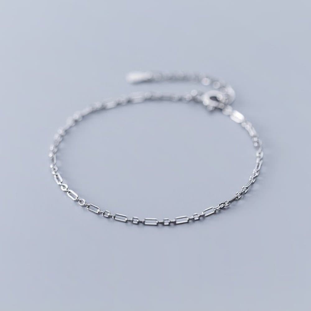 Hermosa J A023 Silver 925 Silver Anklet Silver Anklet Square Layered Anklet Clip Real Anklet