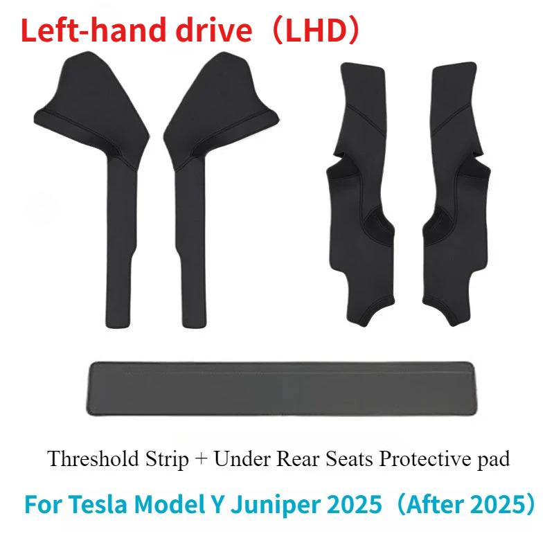 For Tesla Model 3 Highland Model Y Juniper PU Front Rear Door Sill Protection Strip Seat Anti-kick Pad Corner Guard Accessories