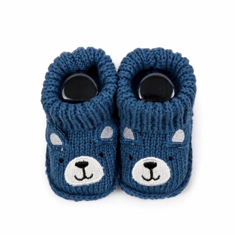 1 Pair Cartoon Pattern Infant Pre-walkers Anti-slip Design Toddler Sock Shoes  for 0-3 Months Baby