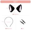 Fujitatsu Cat Ear Headband with Pin, Maid Cosplay, for Kids and Adults, Fluffy, Can Be Used As a Headband or Pin, Red and Black, KDG148RED-BLK