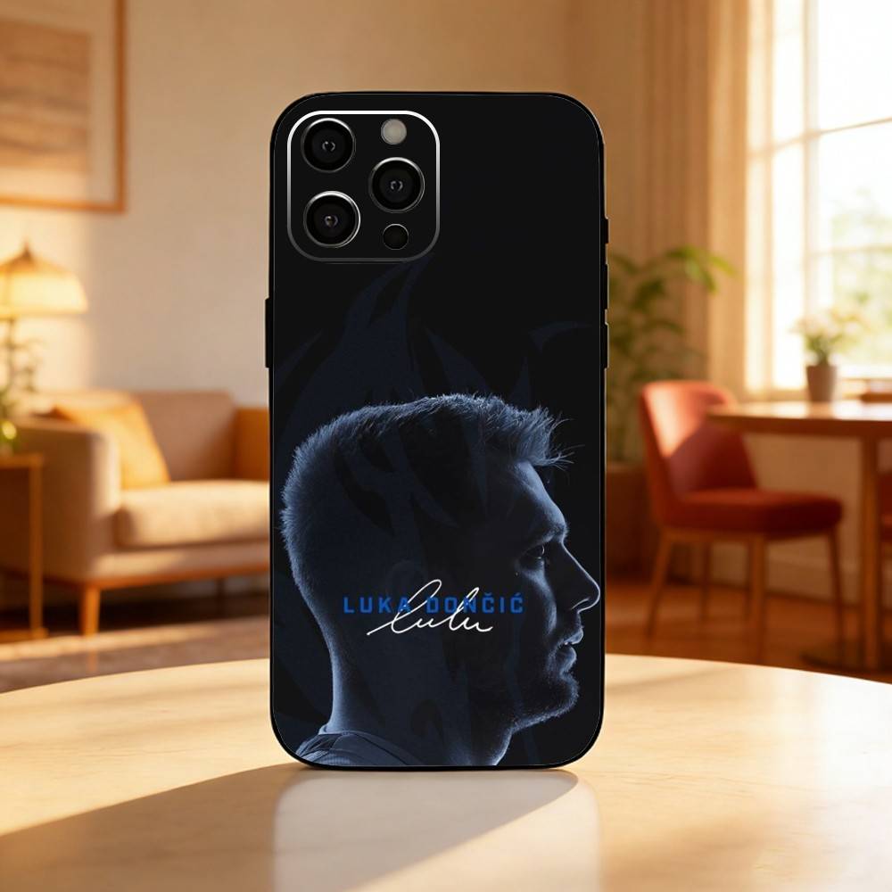 Basketball L-Luka D-Doncic 77 Phone Case For iPhone17,16,15,14,13,12 Plus,Max Soft Silicone Black Cover