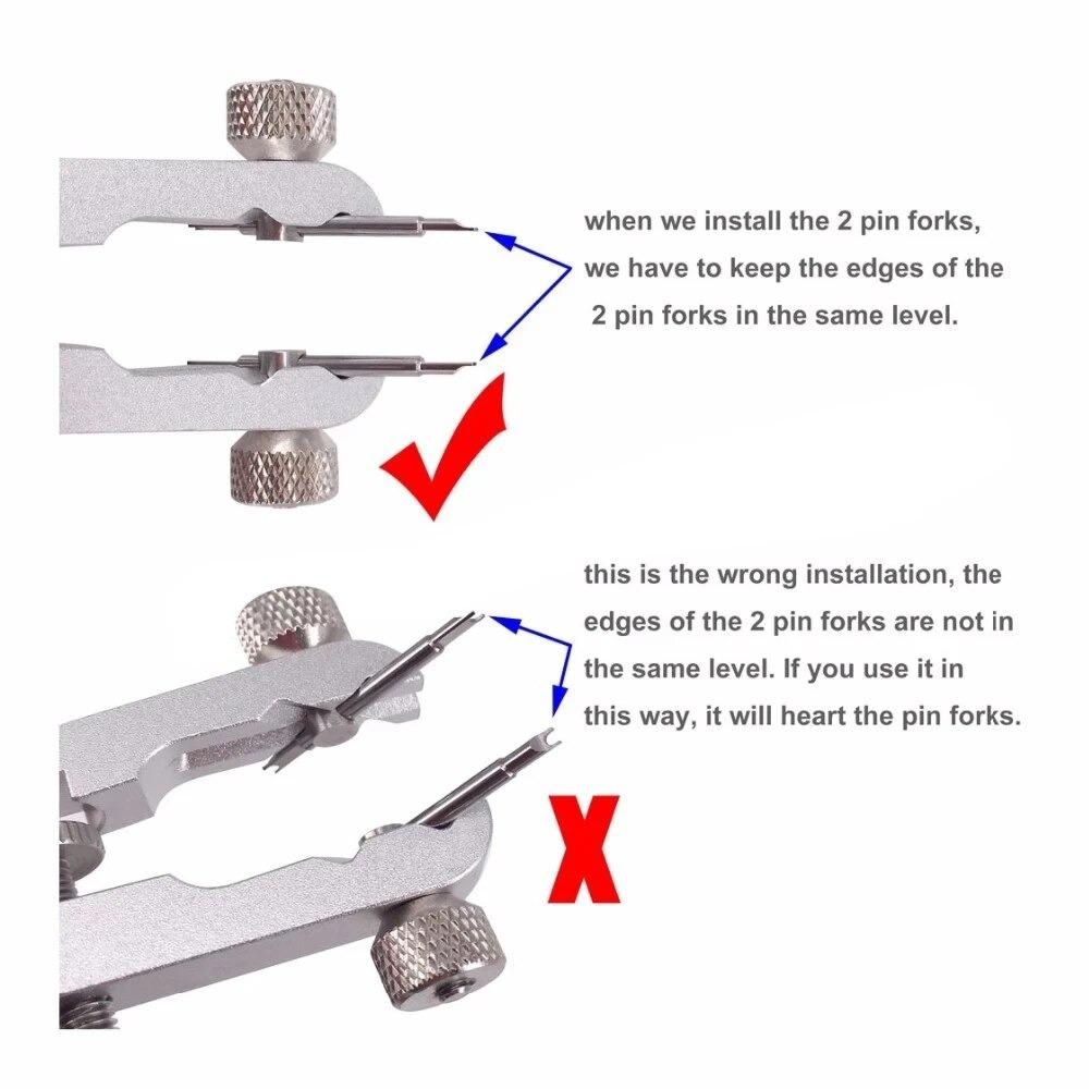 Watch Spring Bar Plier Tool Set with Durable 10 Tips Pins Spring Bar Tweezer Tool for Watch Wrist Bands Strap Removal Repair