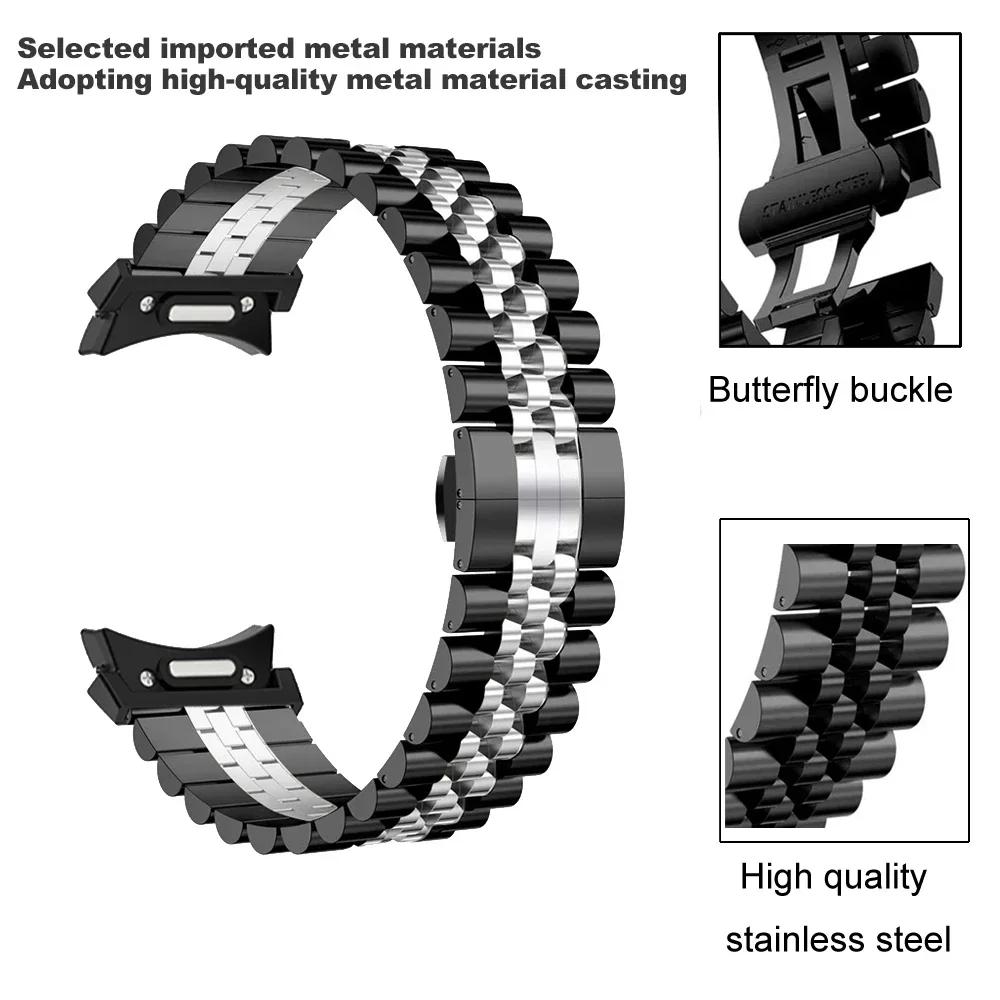 No Gaps Steel Strap for Samsung Galaxy Watch 7/6/5/4 40mm 44mm Metal Quick Fit Band for Galaxy Watch 6 Classic 43 47mm 5Pro 45mm