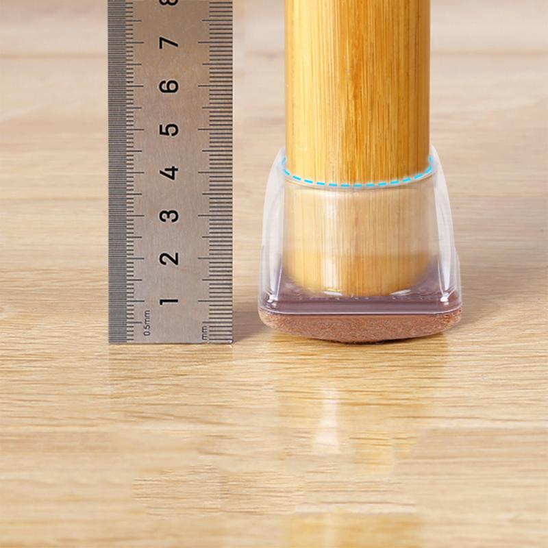 8Pcs Chair Leg Floor Protectors for Hardwood Floors Silicone Chair Caps Covers Furniture Pads Sliders Wrapped Felt Bottom