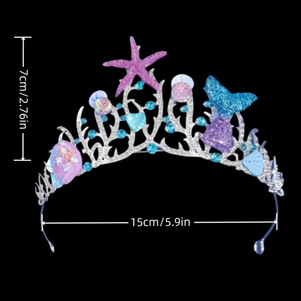 Tiaras Crystal Shell Mermaid Sea Star Crown Tiara Headband  Bride Wedding Hair Accessories