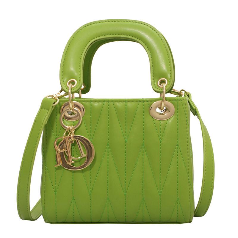 Small Urban Minimalist Pu Crossbody Bag For Women With Stitching Details зелёный
