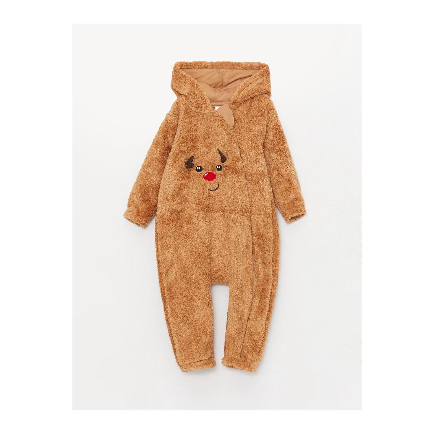 

Lcw Baby Hooded Long Sleeve Plush Baby Boy Jumpsuit 3-6 AY бежевый
