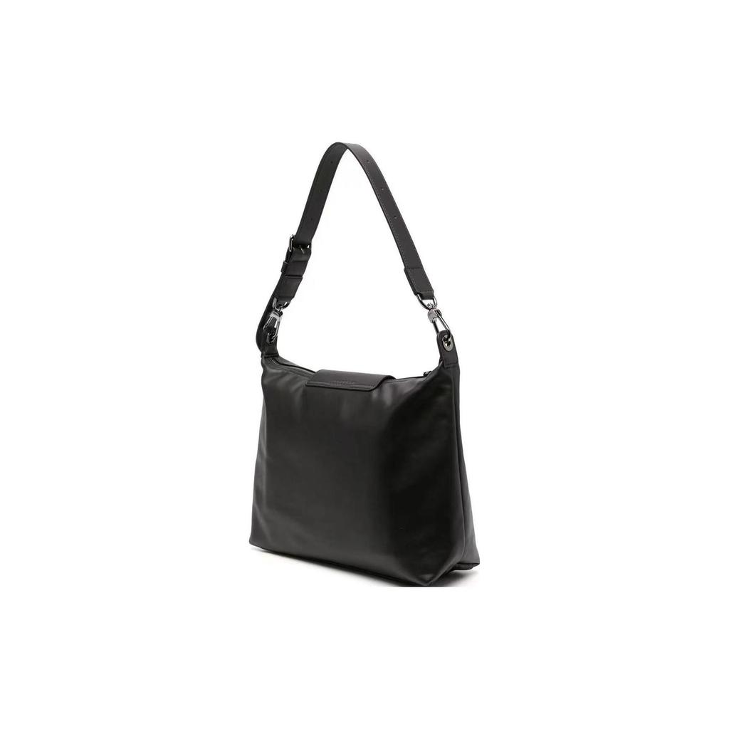 Longchamp Le Pliage Xtra 32 Snap Zipper Leather Crescent Bag Women Handbags Black 10189987001