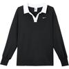 Sportstøj Essentiel Farveblok Print Træning Afslappet Løs Letvægts Nedslået Krave Langærmet Drop Shoulder T-shirt Kvinder Toppe FB8721-010