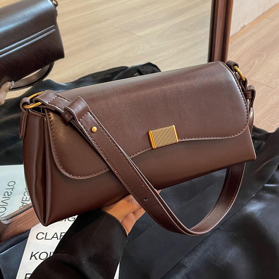 Minimalist Women Shoulder Bag Fashiable PU Leather Crossbody Bags Small Flip Style Messenger Bag for Ladies Commuter Handbag