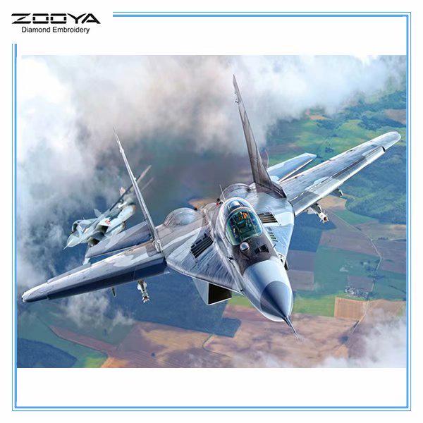 

ZOOYA DIY 5D Полный квадратный горный хрусталь Истребитель Алмазная вышивка Картина Вышивка крестом Домашний декор