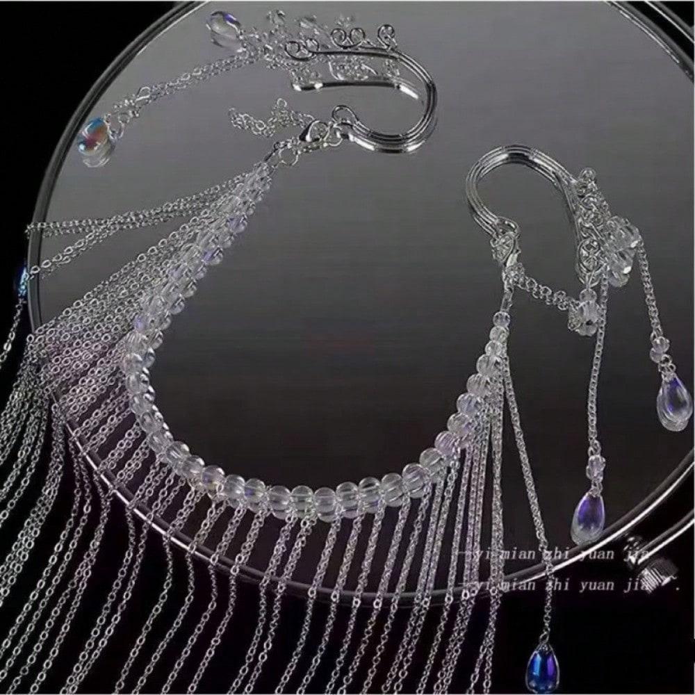 Face Covering Face Curtain Fringed Accessories Ear Hanging Head Curtain Veil Fairy Photo Props Hair Accessories