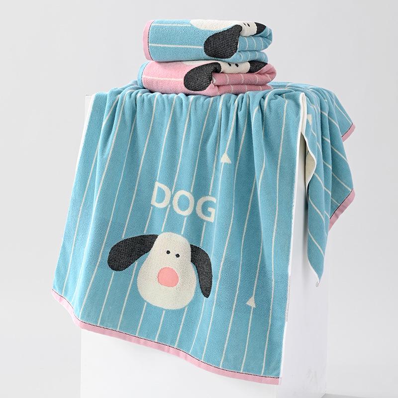 Luxury Yarn-Dyed Jacquard Cotton Bath Towel - Soft, Absorbent, Thick, and Large