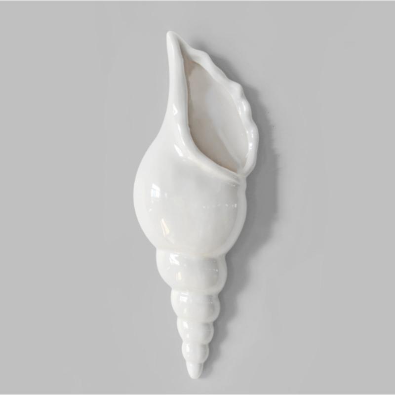 

Современная белая керамическая ваза для цветов в виде ракушки, настенная ваза для домашнего декора, фон для гостиной, настенная ваза C style