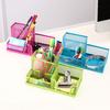 3/4 Grid Metal Mesh Pen Holder Hollowed-out Desk Stationery Organizer  Student Gift