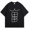 Funny Meme Tshirt Sports Top Fun Fitness Abdominal Muscle Print Tshirt Summer Casual Loose Streetwear Graphic T Shirts Unisex