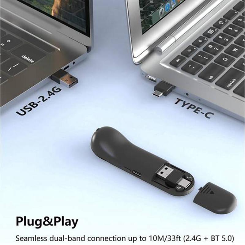 Promotion-D13Pro Air Mouse with Touchpad Wireless PPT Pointer Bluetooth 2.4G Remote Control for PowerPoint/Tablet/Camera