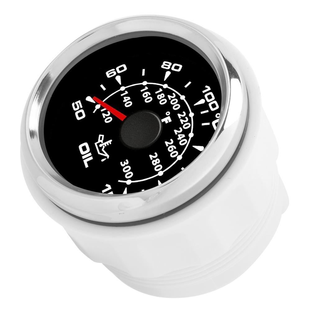 2in Digital Oil Temperature Gauge 361‑19Ohm 50‑150 Celsius  Display 8 Colors Backlight Black Dial Silver Bezel