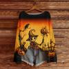 Women's Long Sleeve Halloween Print Crewneck Knit Pullover Sweater for Casual Daily Wear
