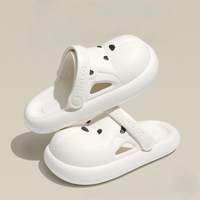 Módní dámské pantofle a dámské sandály Kawaii měkké boty roztomilé zvířecí nazouváky bílé léto 2024 v akci stylové ale levné