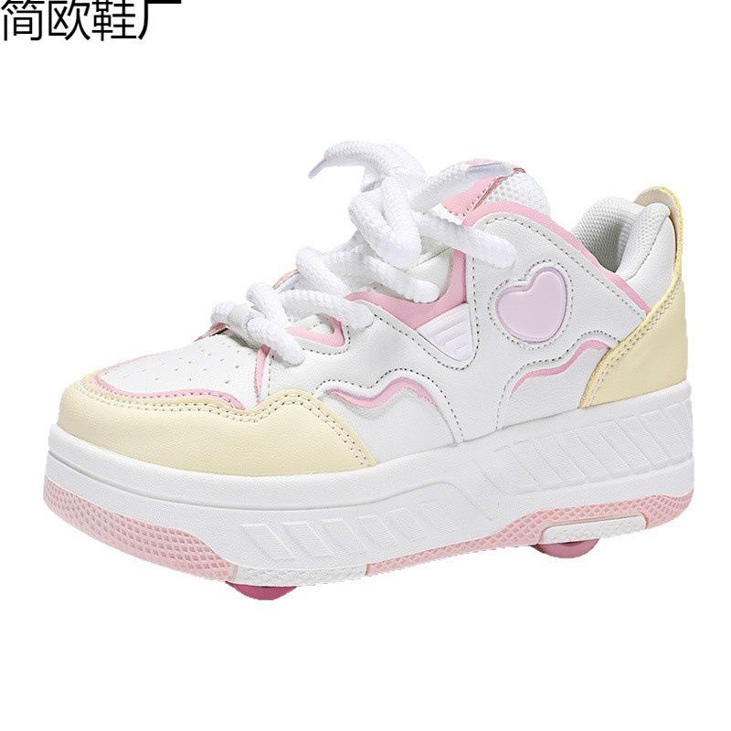 Wheel Runaway Shoes Boys Girls Student Pulley Shrink Skates Adult Children