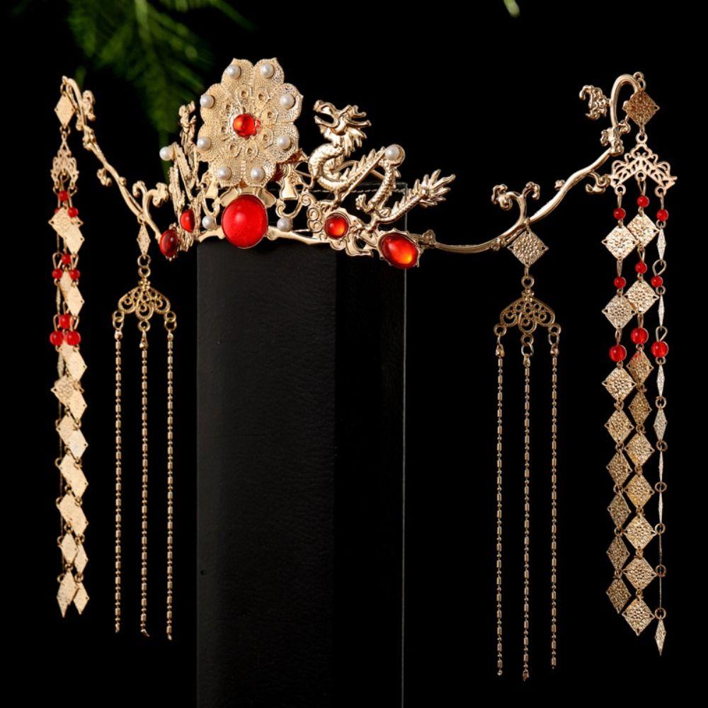 Zinc Zinc Alloy Bridal Headwear Plastic Wedding Tiara Vintage Hair Accessories  Hanfu