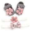 Baby Girl Princess Shoes With Flower Decoration For Spring And Fall Play