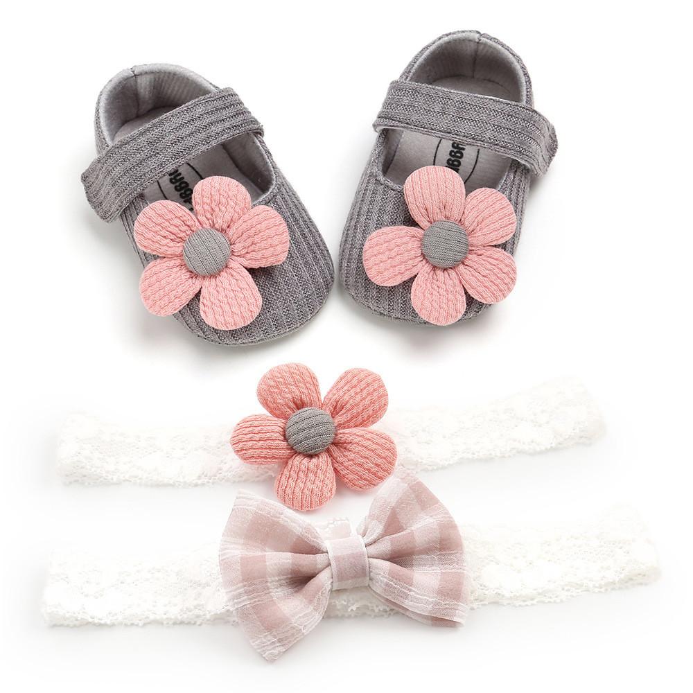 Baby Girl Princess Shoes With Flower Decoration For Spring And Fall Play