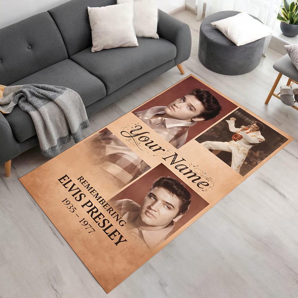 Elvis Presley Customize Your Name Area Rug Perfect for Dining Room Game Room Decorate Room Outdoor Anti-slip Rug Office Home Decor Wedding Party Gift