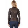 SKINOUTFIT Womens Leather Jacket Real Lambskin Biker Motorcycle Brown Slim Fit Ladies Coat