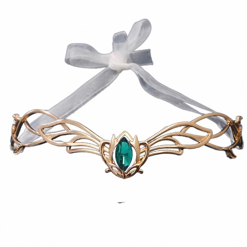 Goddess Cosplay Forehead Elves Crowns Tiara Women Man Vintage Ribbon Headband Hair Accessories Crown Wedding Headwear