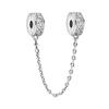 Nový 925 Sterling Silver Sparkling Pav éCrown O Tree Bezpečnostní řetízek Přívěsek Korálky Temperament Náramek Ženy Šperky Dárek