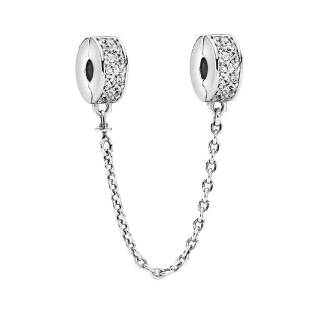 Nový 925 Sterling Silver Sparkling Pav éCrown O Tree Bezpečnostní řetízek Přívěsek Korálky Temperament Náramek Ženy Šperky Dárek