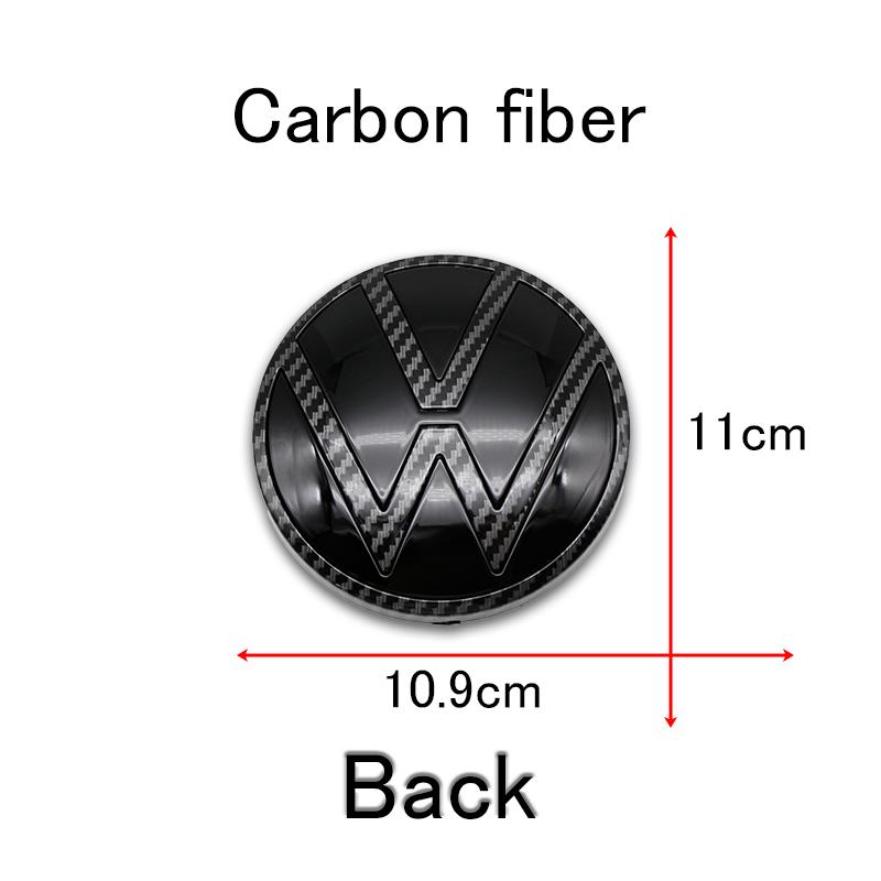 FD06-Valve Stems Caps For Volkswagen Polo 2019 2020 2021 2022 2023 2024 1Pc 139mm 110mm Car Logo Front Bonnet Hood Rear Trunk Emblem