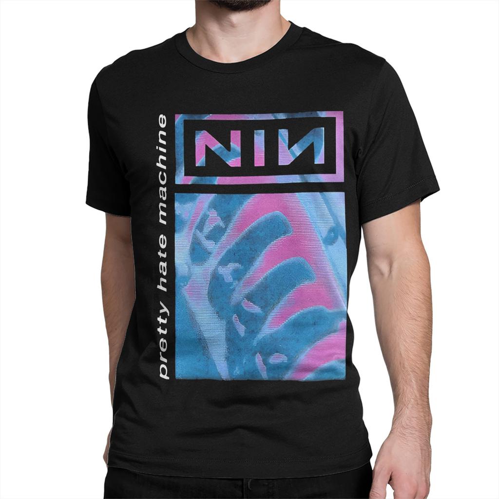 Vintage NIN Rock Band Nine Inch Nails  T-Shirts Men Women Round Neck 100% Cotton T Shirt  Short Sleeve Tees Original Tops