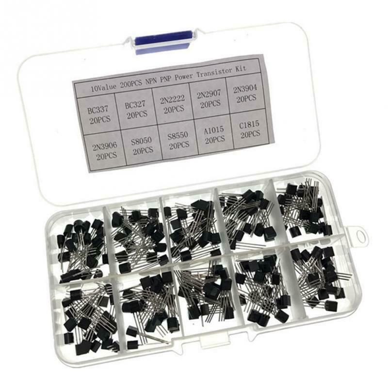 200PCS 10 Value PNP NPN Power Transistor Kit Assortment Box Component Assorted
